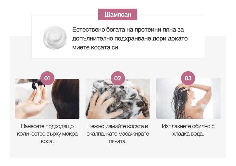 Начин на употреба - Atomy Protein Intensive Shampoo